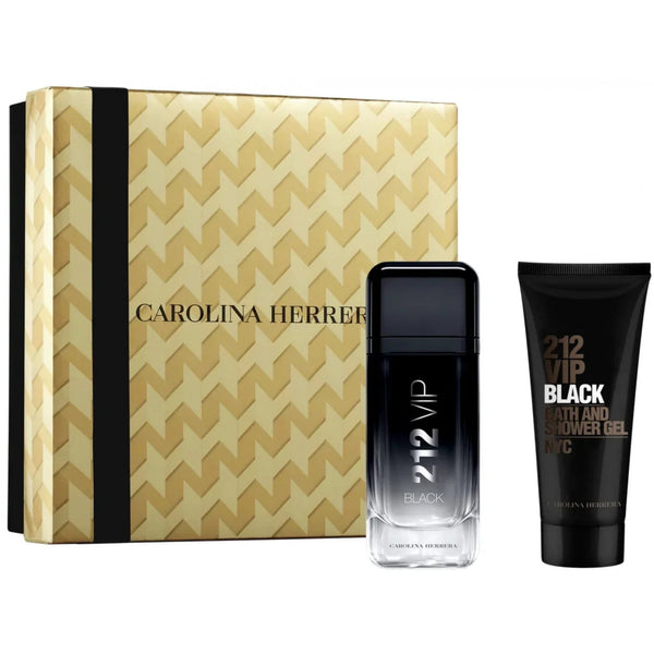 Carolina Herrera 212 VIP Men Black Giftset EDP Spray 100ml + Bath & Shower Gel 100ml