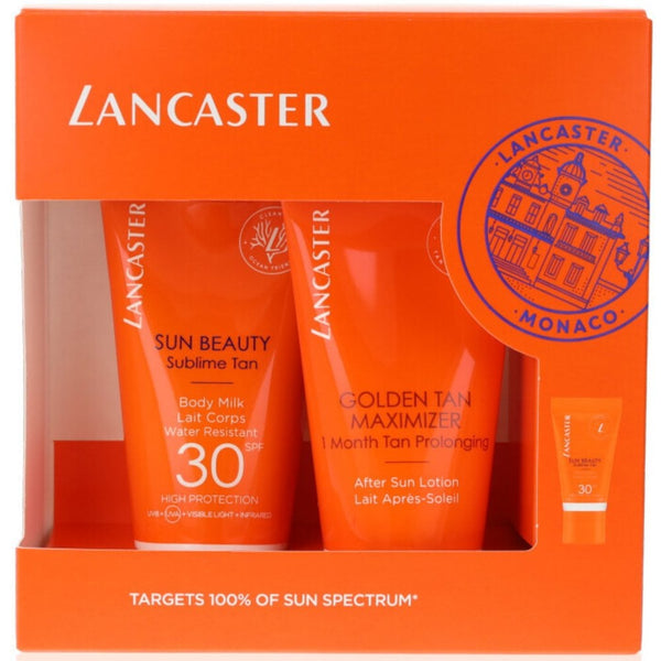 Lancaster Sun Beauty Gift Set: Body Milk SPF30 50ml + After Sun Golden Maximizer 50ml + Face SPF30 3ml