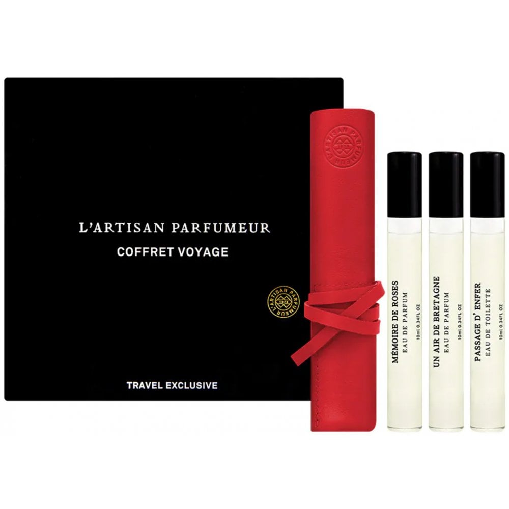 L'Artisan Parfumeur Giftset: 3 x 10ml EDT (Pass D'Enfer/Un Air De Bretagne/Memoire De Roses) + Pouch
