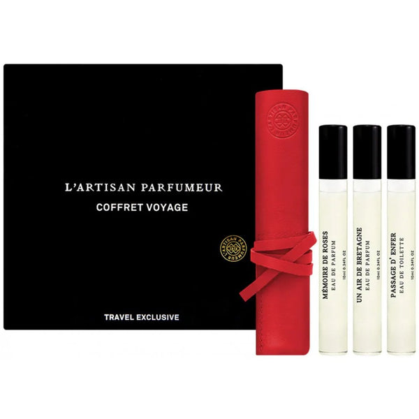 L'Artisan Parfumeur Giftset: 3 x 10ml EDT (Pass D'Enfer/Un Air De Bretagne/Memoire De Roses) + Pouch
