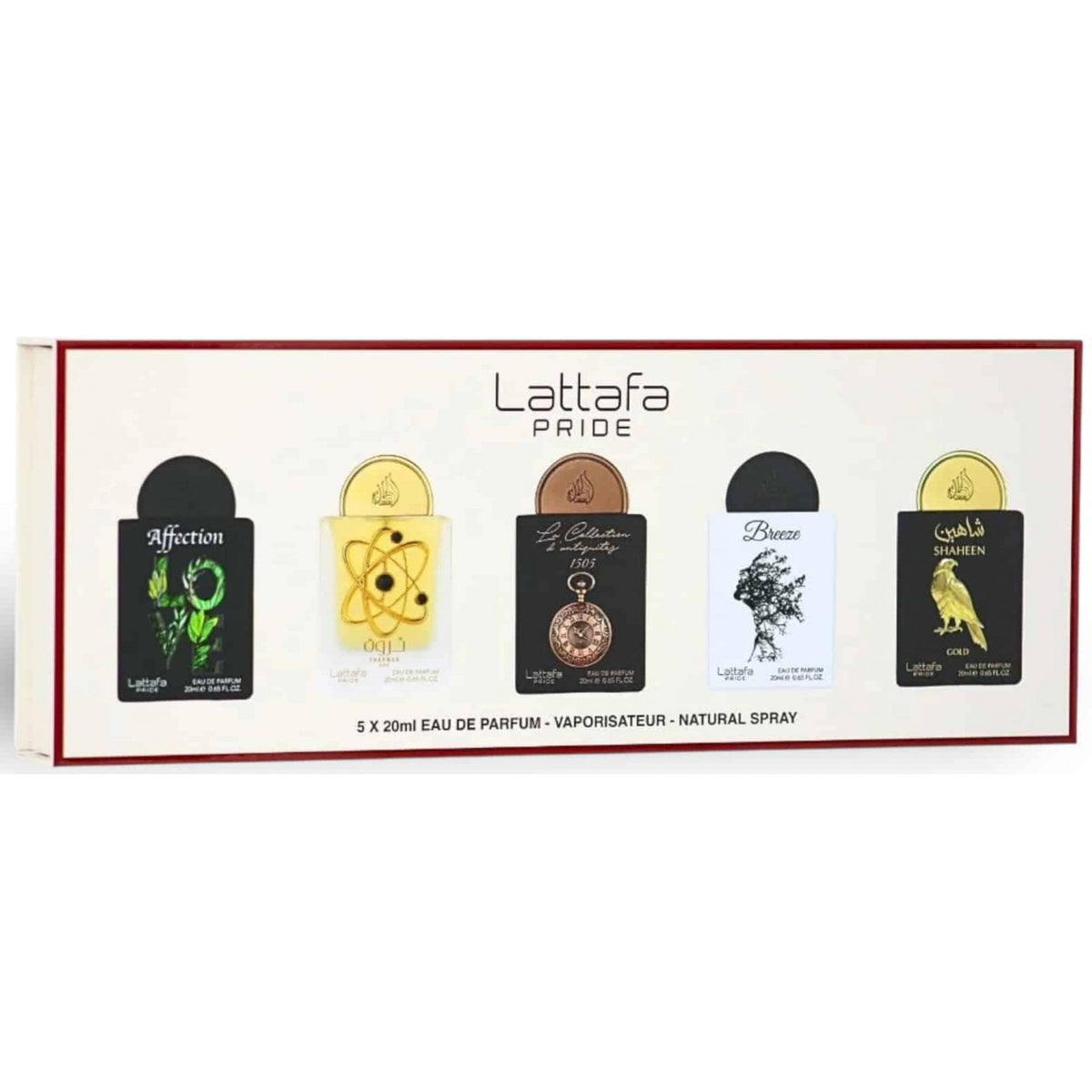 Lattafa Giftset Collection 5 x 20ml (Affection, Breeze, Tharwah Gold, Shaheen Gold, La Collection D'Antiquites)