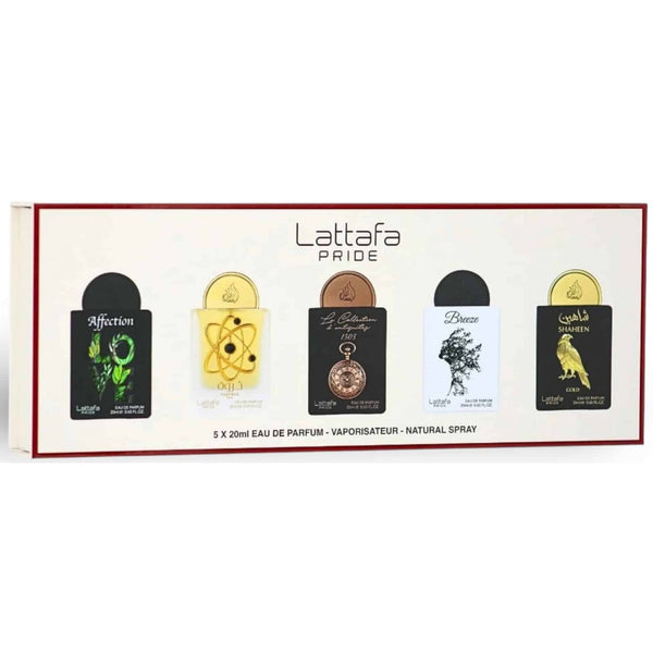 Lattafa Giftset Collection 5 x 20ml (Affection, Breeze, Tharwah Gold, Shaheen Gold, La Collection D'Antiquites)