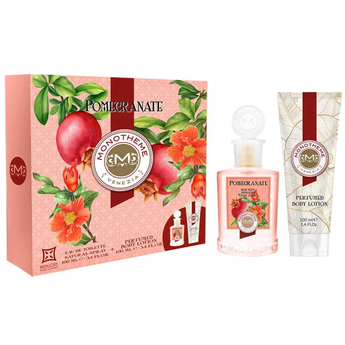 Monotheme Pomegranate Gift Set 100ml EDT Spray - Body Lotion 100ml