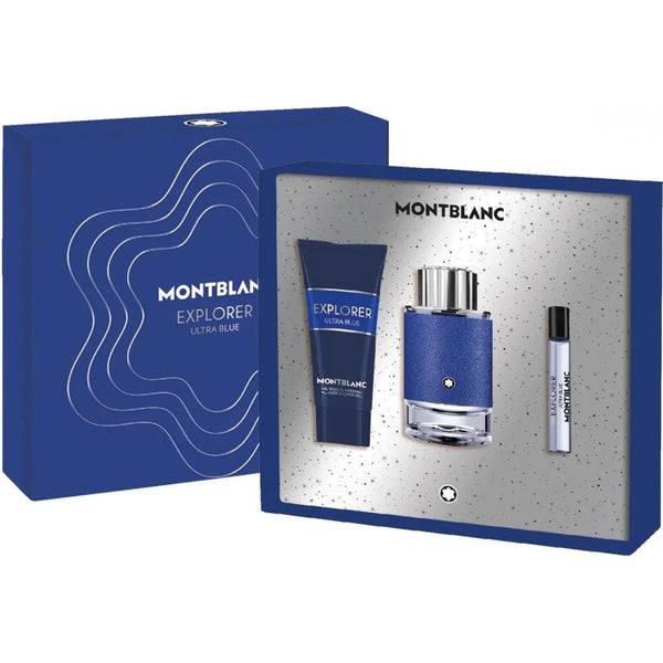 Montblanc Explorer Ultra Blue Gift Set 100ml EDP Spray - EDP 7.5ml - Shower Gel 100ml