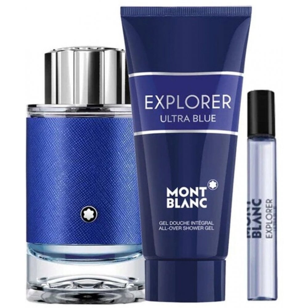 Montblanc Explorer Ultra Blue Gift Set 100ml EDP Spray - EDP 7.5ml - Shower Gel 100ml