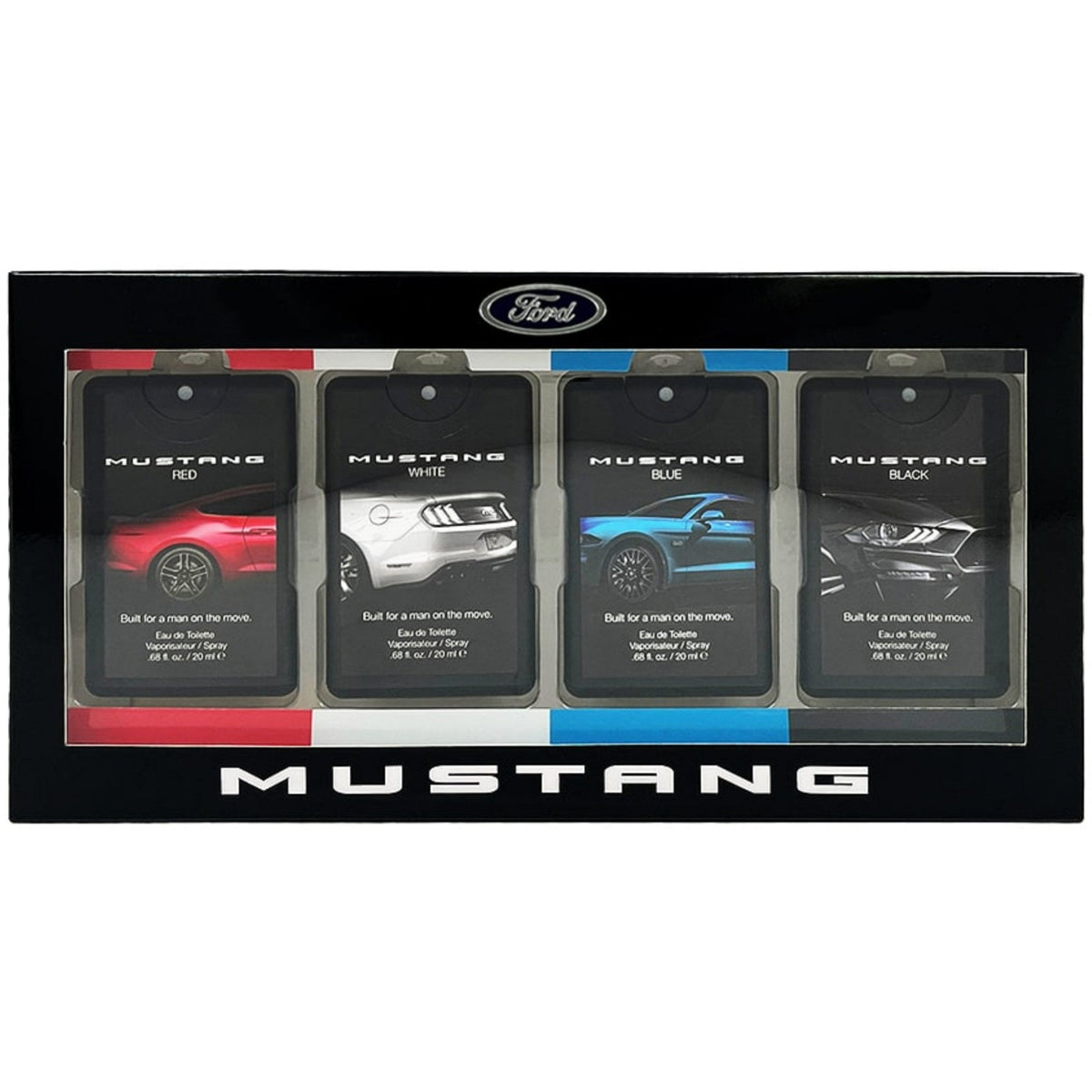 Mustang Pocket Spray Coffret Gift Set EDT RED 20ml - EDT White 20ml - EDT Blue 20ml - EDT Black 20ml