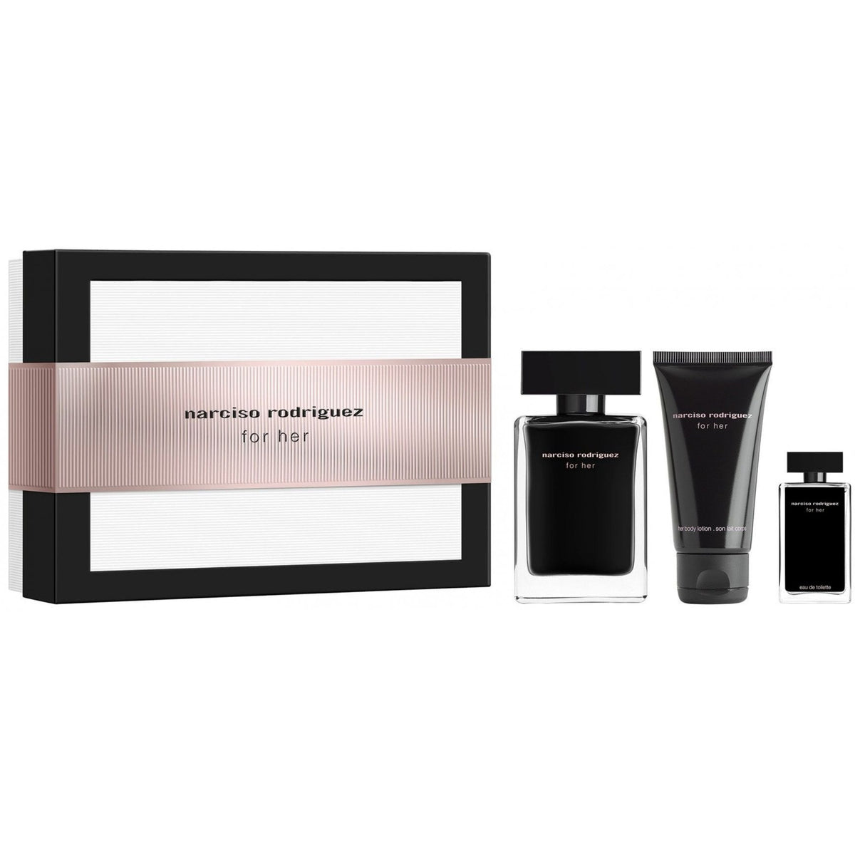 Narciso Rodriguez For Her Gift Set 50ml EDT Spray - EDT 7.5ml - Body Lotion 50ml