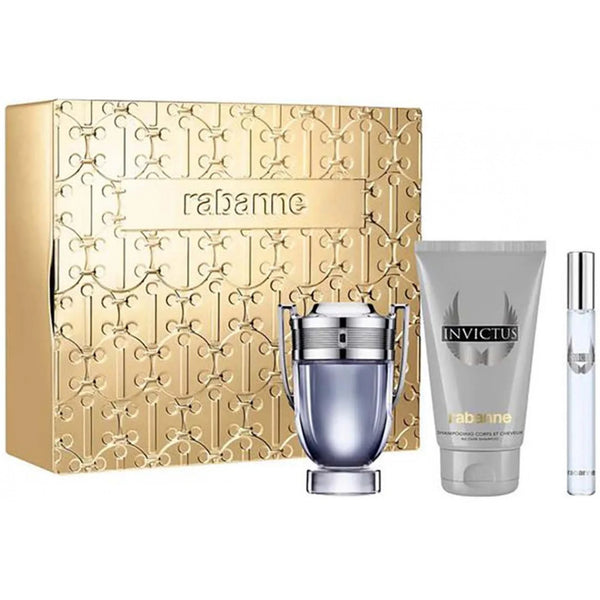 Rabanne Invictus Gift Set 50ml EDT Spray - EDT 10ml - Shower Gel 100ml