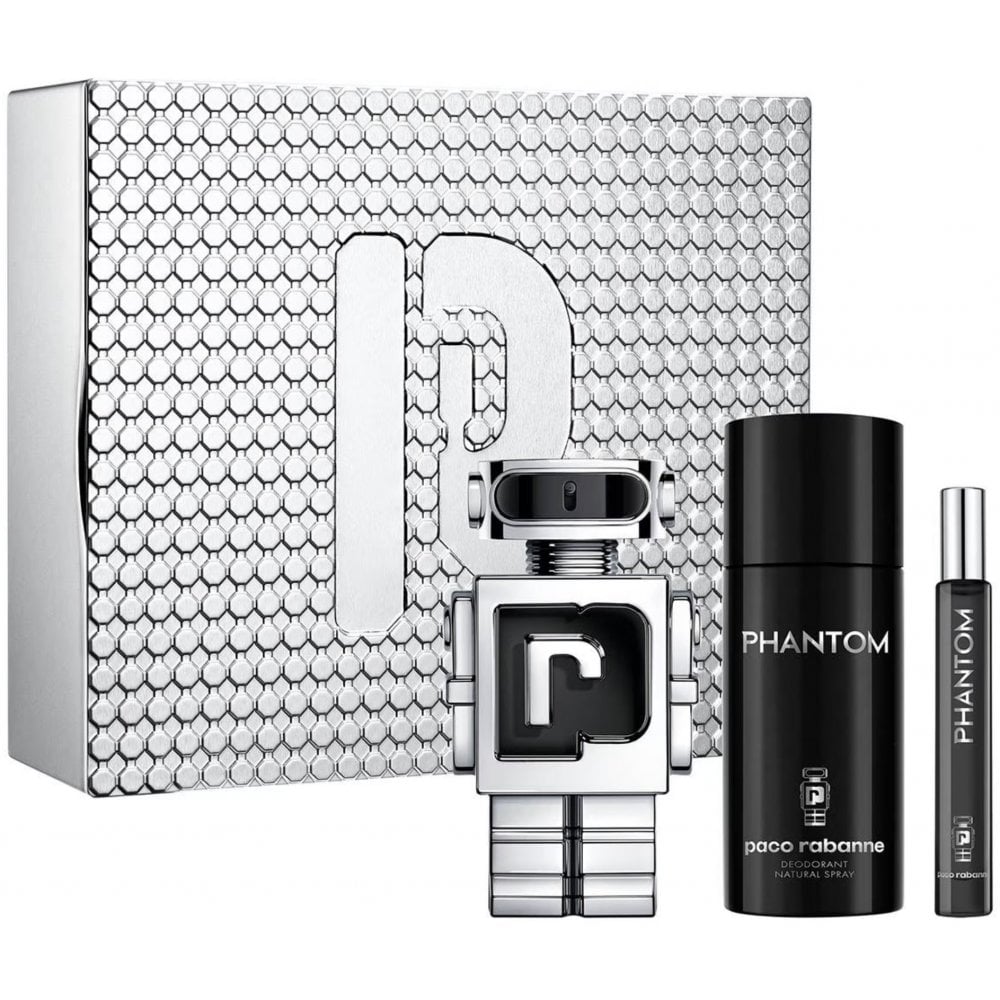 Paco Rabanne Phantom Giftset 100ml EDT Spray + Deodorant 150ml + EDT 10ml