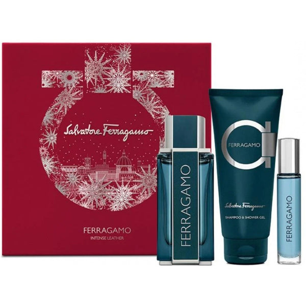 Salvatore Ferragamo Ferragamo Intense Leather Gift Set - EDP 100ml + EDP 10ml + Shampoo & SG 100ml