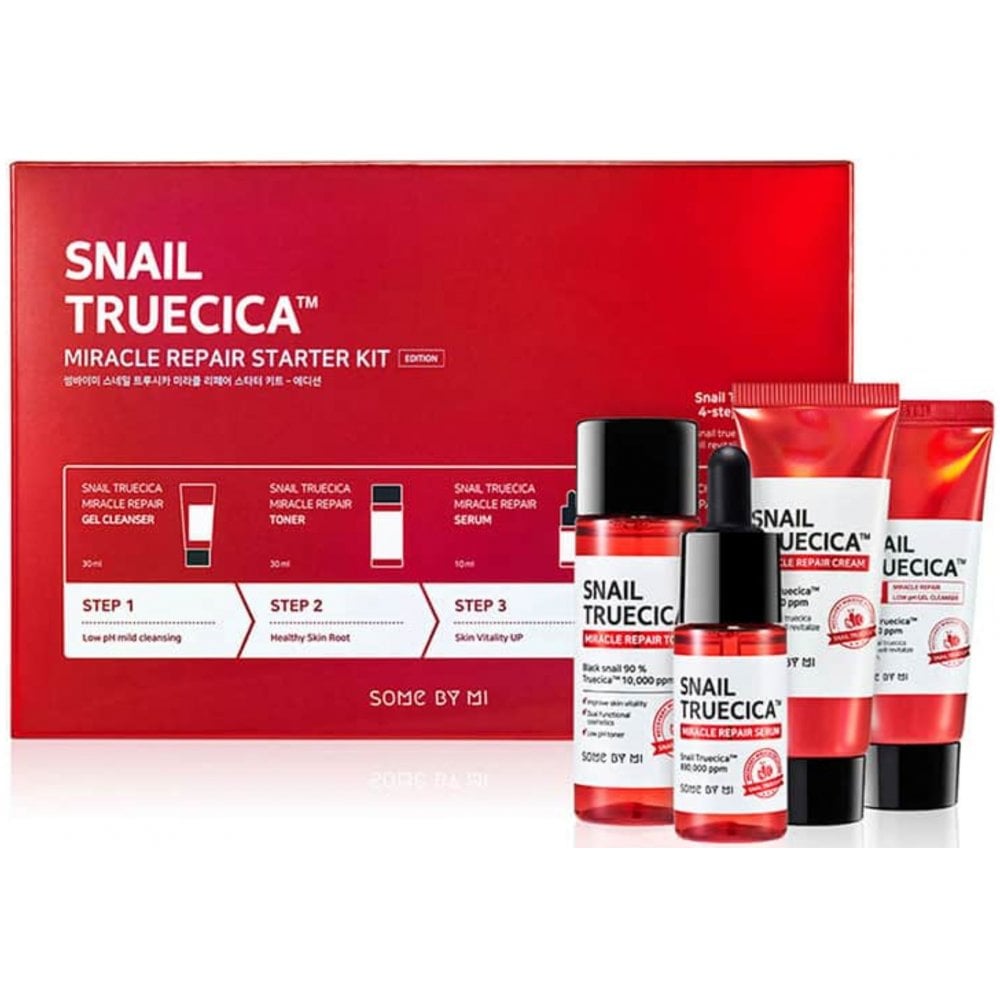 Some By Mi Snail Truecica Gift Set - Cleansing Gel 30ml + Toner 30ml + Serum 10ml + Cream 20g