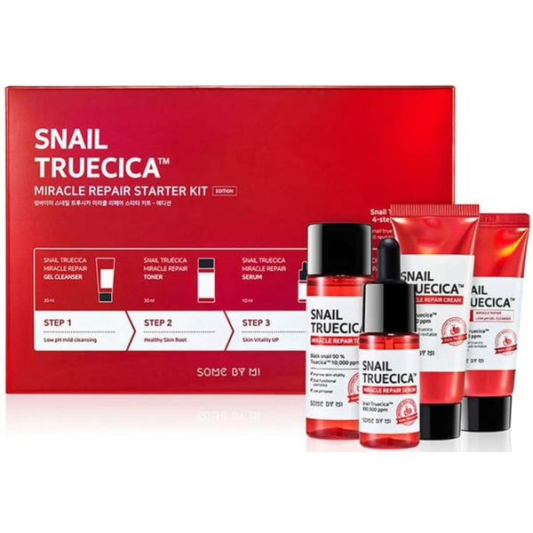 Some By Mi Snail Truecica Gift Set - Cleansing Gel 30ml + Toner 30ml + Serum 10ml + Cream 20g