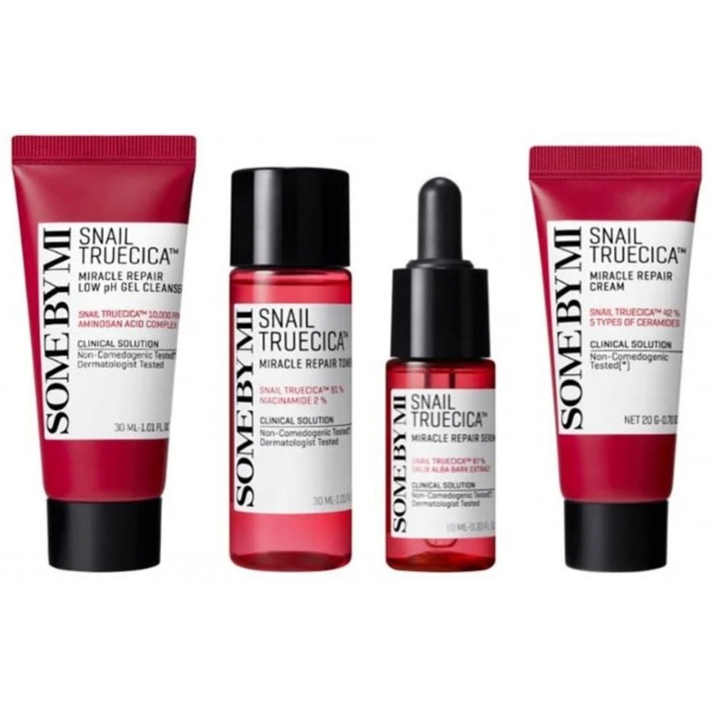 Some By Mi Snail Truecica Gift Set - Cleansing Gel 30ml + Toner 30ml + Serum 10ml + Cream 20g
