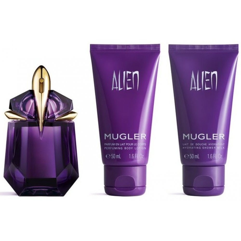 Mugler Alien Gift Set 30ml EDP Spray, 50ml Shower Gel & 50ml Body Lotion