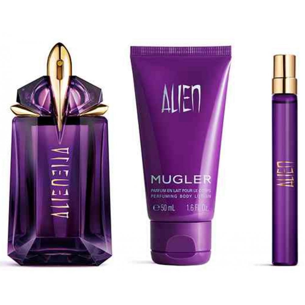 Mugler Alien Gift Set 60ml EDP Spray 10ml EDP Spray & 50ml Body Lotion