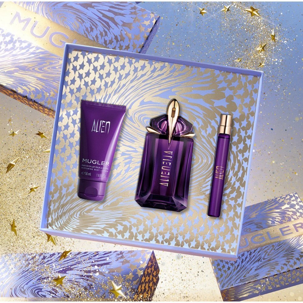 Mugler Alien Gift Set 60ml EDP Spray 10ml EDP Spray & 50ml Body Lotion