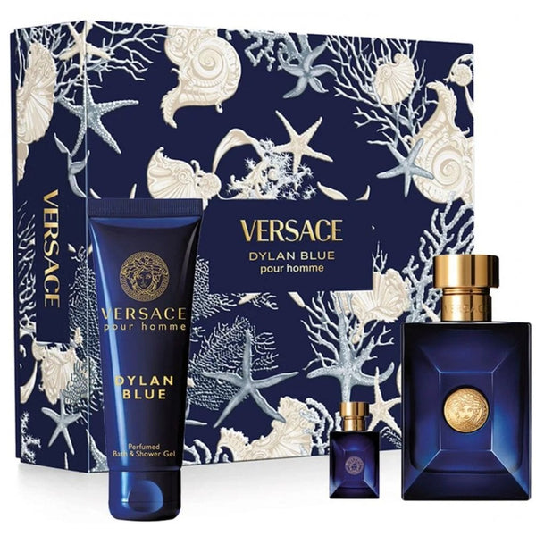Versace Dylan Blue Set 100ml EDT Spray + Bath and Shower Gel 150ml + EDP 5ml