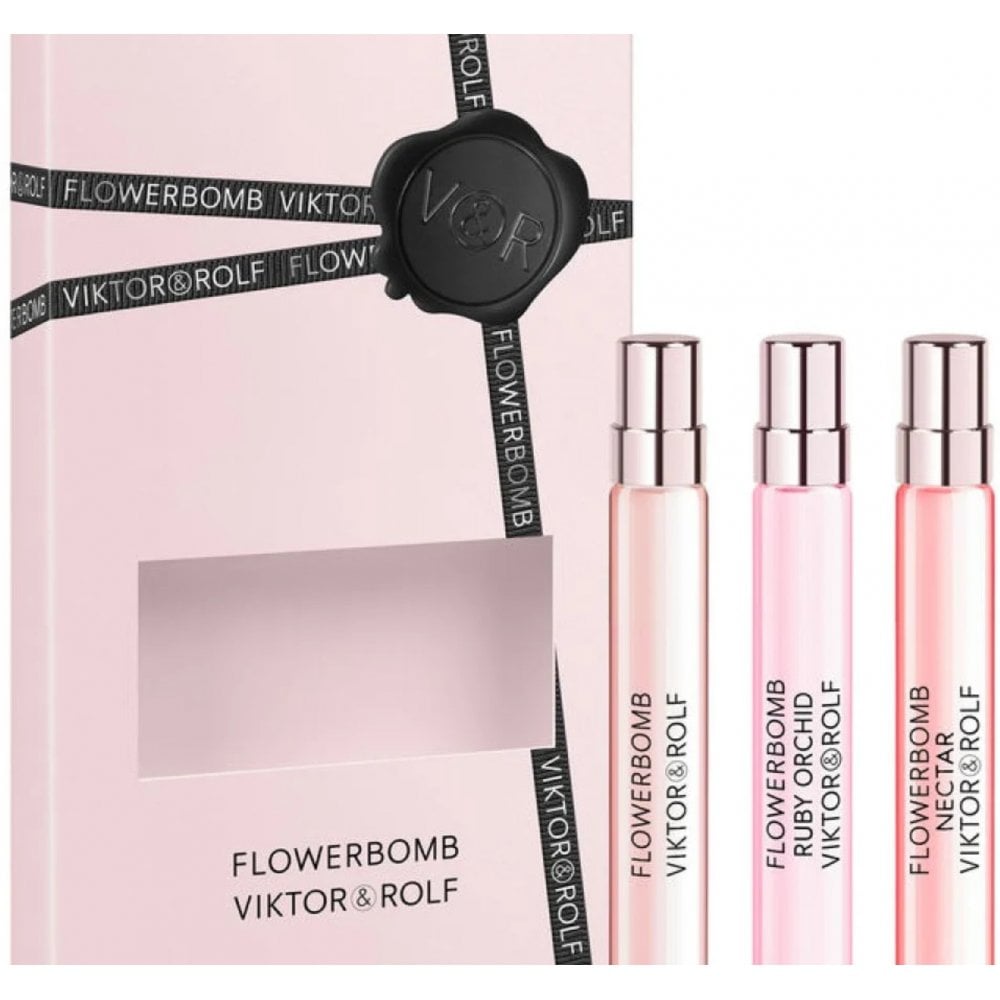 Viktor & Rolf Flowerbomb Gift Set - Ruby Orchid 10ml EDP + Nectar 10ml EDP + Original 10ml EDP