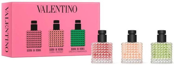 Valentino Born In Roma Gift Set Born In Roma EDP 6ml + Born In Roma Coral Fantasy EDP 6ml + Born In Roma Green Stravaganza EDP 6ml