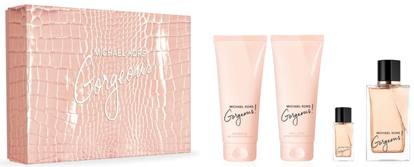 Michael Kors Gorgeous! Gift Set 100ml EDP + 100ml Body Lotion + 100ml Shower Gel + 5ml EDP