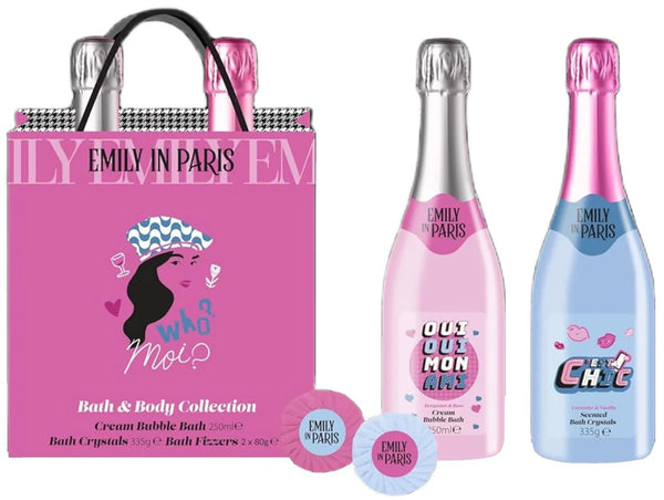 Emily In Paris Gift Set Bath Cream 250ml + Bath Crystals 335g + Bath Fizzer 2 x 80g