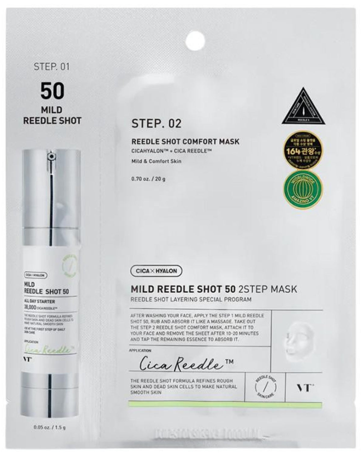 VT Cosmetics Reedle Shot 50 2 Step Mild Mask 21.5g