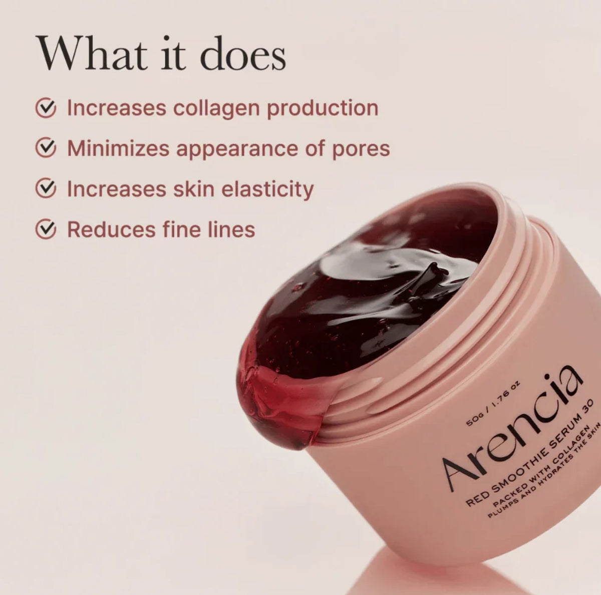 Arencia Red Smoothie Serum 30 Face Mask 50g