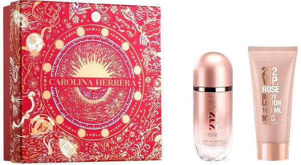 Carolina Herrera 212 VIP Rose 80ml EDP Spray + 100ml Body Lotion Gift Set