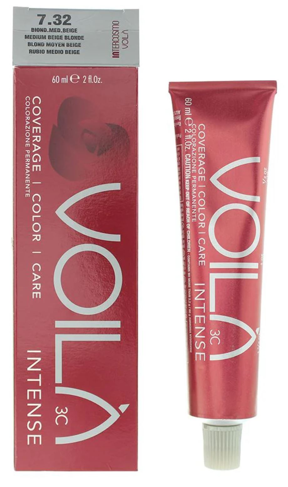 Intercosmo Voilà 3C Intense Hair Colour 60ml - 7.32 Medium Beige Blonde