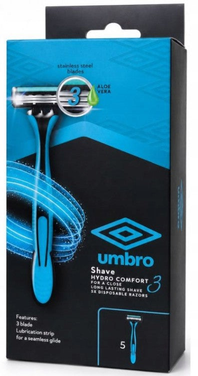 Umbro Shave Kit 5 Disposable Razors Blue