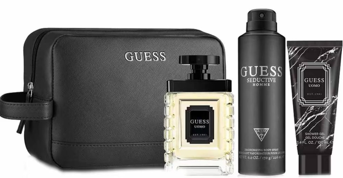Guess Uomo Gift Set EDT 100ml + Shower Gel 100ml + Body Spray 170g + Pouch
