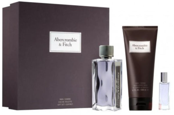 Abercrombie & Fitch First Instinct Gift Set 100ml EDT + 15ml EDT + Hair & Body Wash 200ml