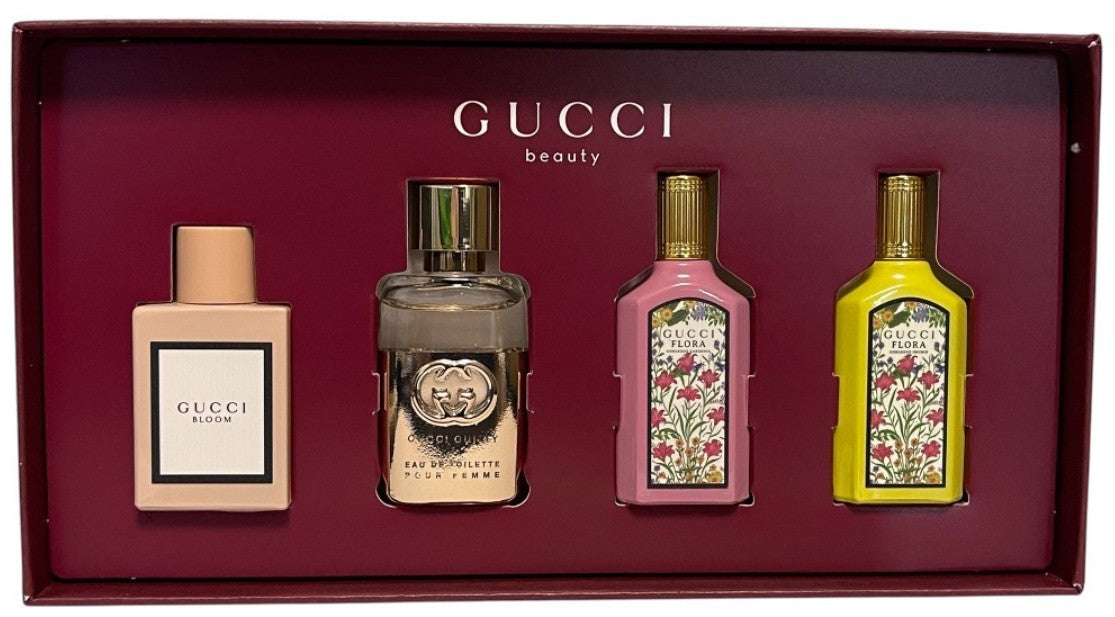 Gucci Miniature Gift Set Bloom EDP 5ml + Guilty Pour Femme EDT 5ml + Flora Gorgeous Gardenia EDP 5ml + Flora Gorgeous Orchid EDP 5ml