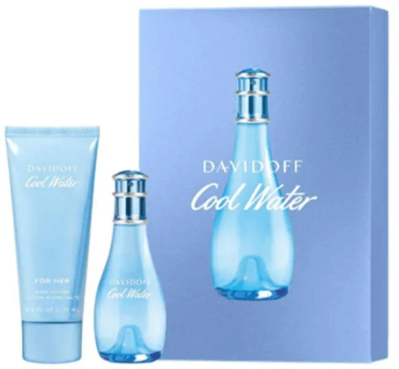 Davidoff Cool Water Woman Gift Set: 30ml EDT Spray + 75ml Body Lotion