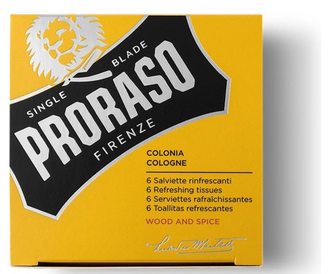 Proraso Wood & Spice 6pcs Refreshing Tissues