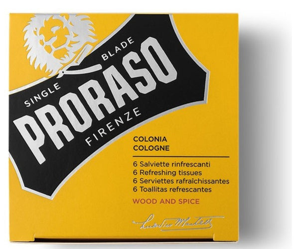 Proraso Wood & Spice 6pcs Refreshing Tissues