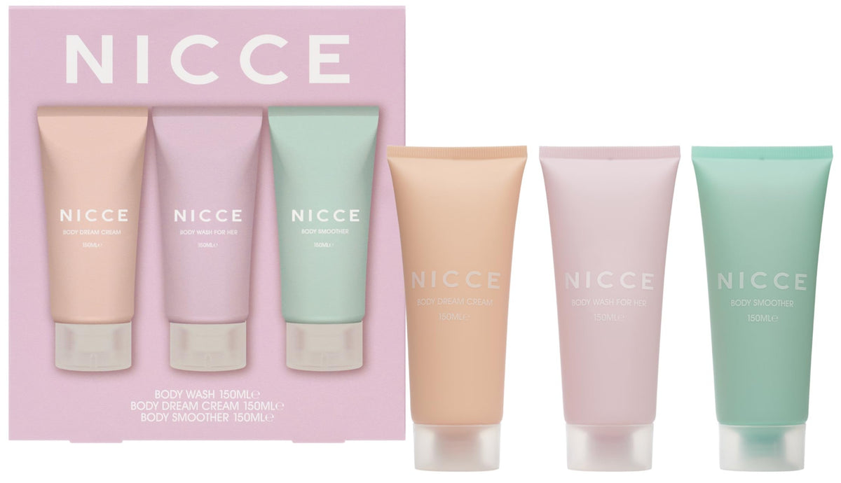 Nicce Ladies Body Wash, Scrub & Lotion Set 3 x 150ml