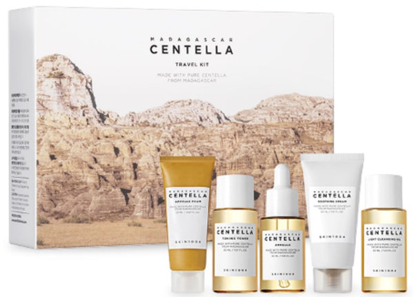 SKIN1004 Madagascar Centella Gift Set Cleansing Oil 30ml + Foam Cleanser 20ml + Toner 30ml + Ampoule 30ml + Soothing Cream 30ml