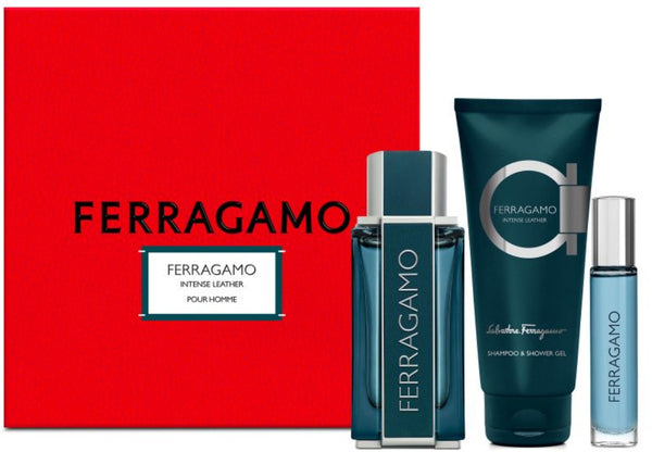 Salvatore Ferragamo Intense Leather Gift Set EDP 100ml + EDP 10ml + Shower Gel 100ml