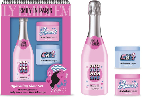 Emily In Paris Gift Set Shimmer Shower Gel 150ml + Body Butter 80ml + Bath Salt 80g