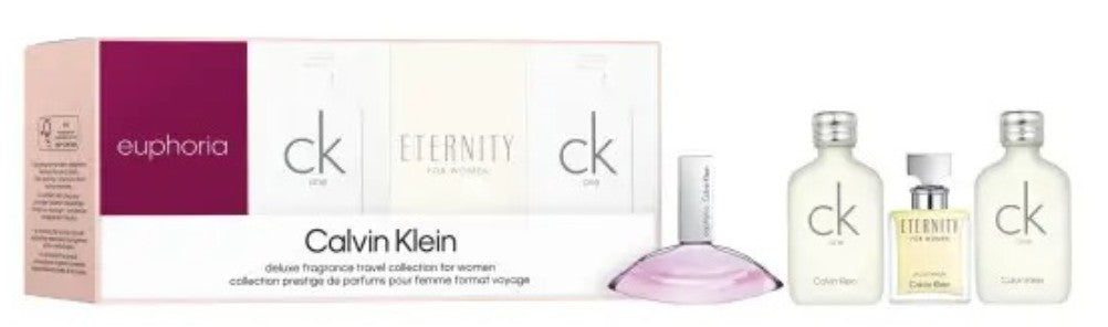 Calvin Klein Gift Set 4 Piece CK One EDT 2 × 10ml + Eternity EDP 5ml + Euphoria EDP 4ml