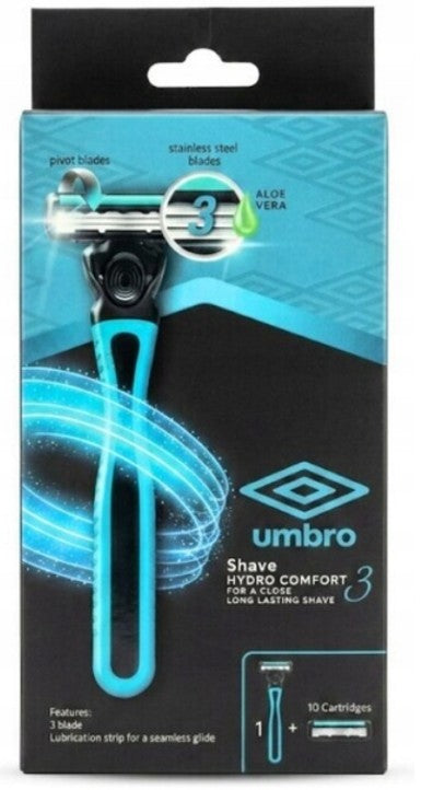 Umbro Shave Kit Handle + 10 Cartridges Blue