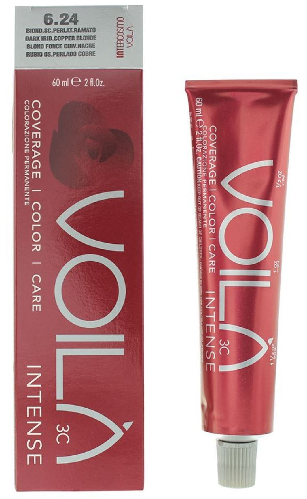 Intercosmo Voilà Intense Hair Colour 60ml - 6.24 Dark Iridescent Copper Blonde