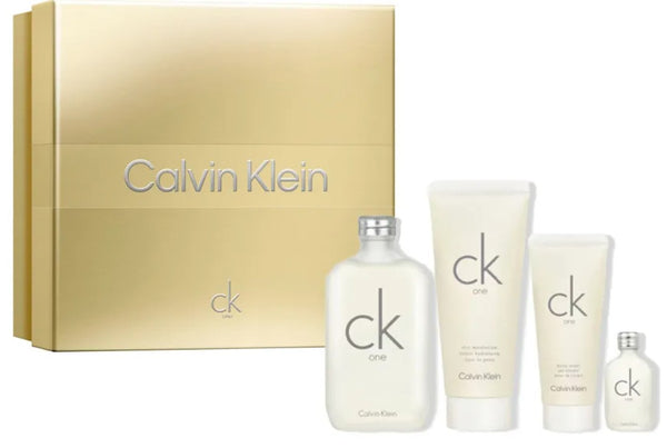 Calvin Klein CK One Gift Set: 200ml EDT Spray + 15ml EDT Splash + 200ml Body Lotion + 100ml Shower Gel
