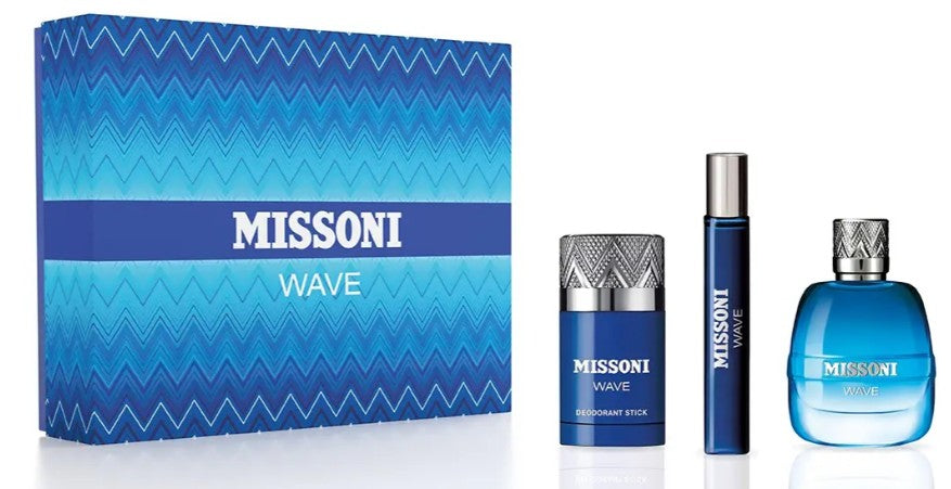 Missoni Wave Gift Set Eau de Toilette 100ml + Eau de Toilette 10ml + Deodorant Stick 75g