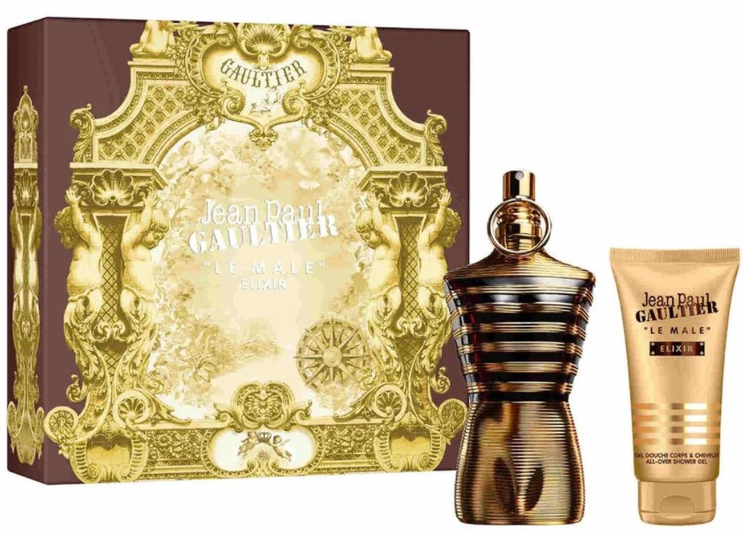Jean Paul Gaultier Le Male Elixir 125ml Parfum Spray + 75ml Shower Gel Gift Set