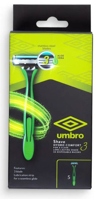 Umbro Shave Kit 5 Disposable Razors Green