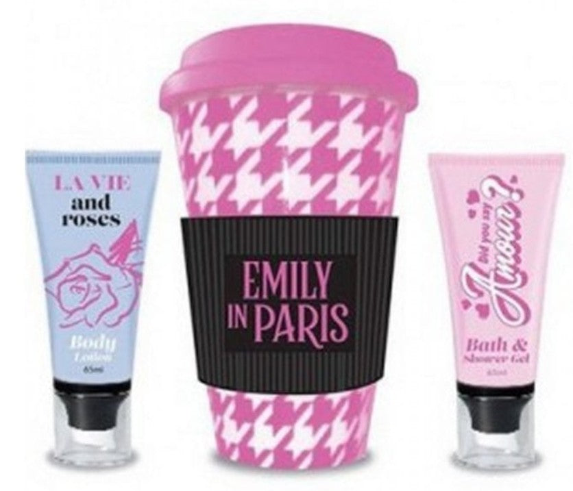 Emily In Paris Gift Set: Mug + Shower Gel 2 x 65ml + Body Lotion
