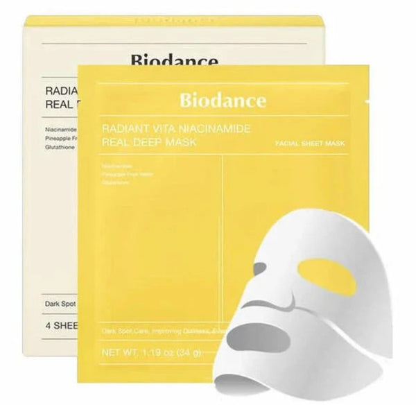 Biodance Radiant Vita Niacinamide Real Deep Mask Sheet 4 x 34g