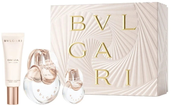 Bvlgari Omnia Crystalline Gift Set: 100ml EDT Spray + 15ml EDT Spray + 40ml Hand Cream